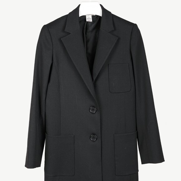 Oscar de la Renta SS/18 Runway Black Wool-Blend Longline Blazer - Picture 2 of 10